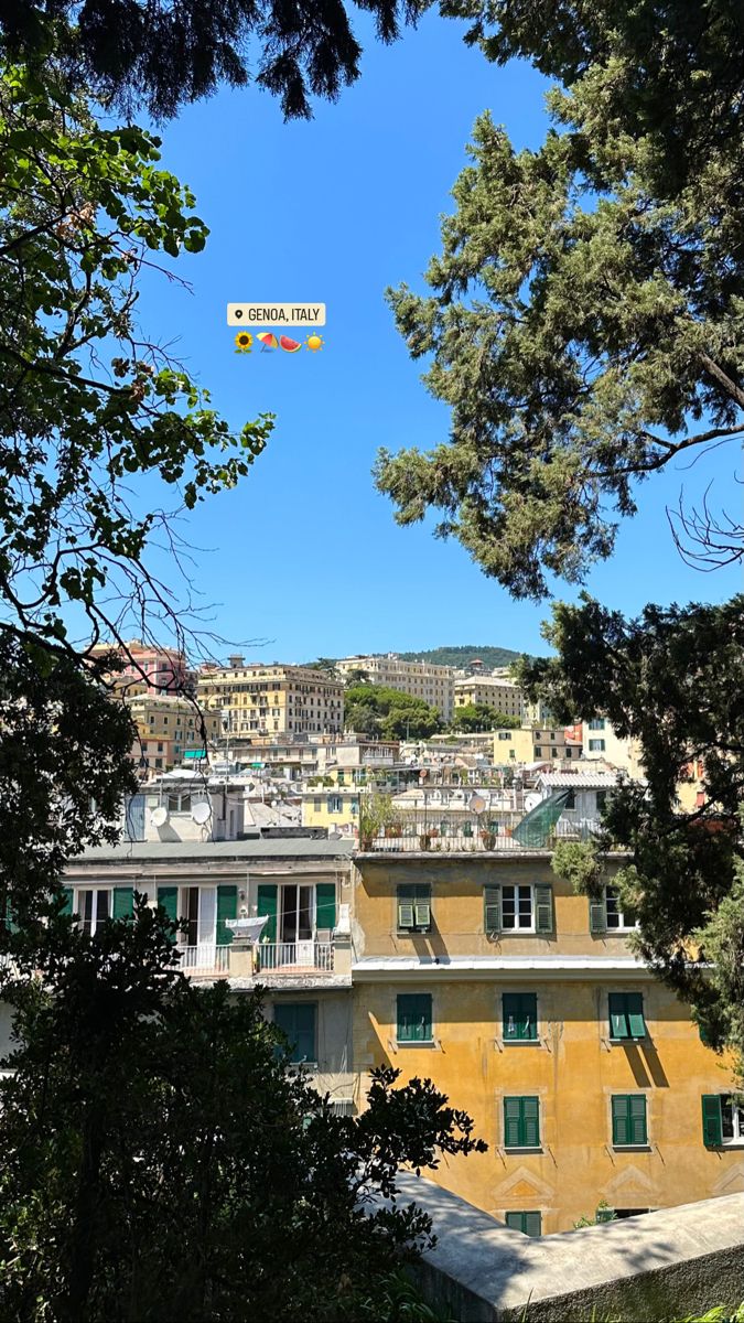 Colourful houses of Genoa on a summer day. Beautiful blue skies. Genova Italy Aesthetic, Genoa Italy Aesthetic, Genoa Aesthetic, Naples Italy Aesthetic, Italy Genoa, Italia Aesthetic, Genova Italy, Milan Travel, European Cruises