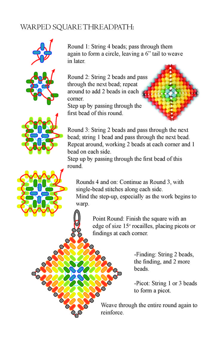 the instructions for how to make an ornament with beading and threadwork