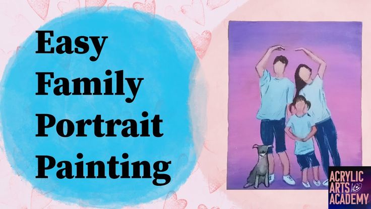 an easy family portrait painting with acrylic paints