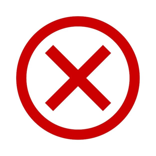 a red circle with two crossed crosses in it's center on a white background