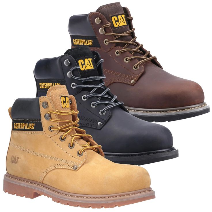 Mens Caterpillar PowerPlant Safety Classic Steel Toe Work Boots Sizes 6 to 13 | eBay Caterpillar Boots Outfit, Redwing Boots, Mens Biker Boots, Caterpillar Shoes, Safety Shoes Men, Caterpillar Boots, Boots 2024, Boots Outfit Men, Winter Boots Outfits