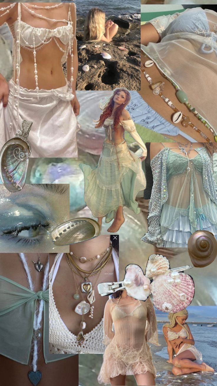 Mermaid Fantasy Outfit, Siren Clothes Aesthetic, Ren Fest Mermaid, Merman Aesthetic Outfit, Mermaid Fairy Aesthetic, Siren Fashion Aesthetic, Siren Diy Costume, Siren Ren Faire, Ethereal Halloween Costume