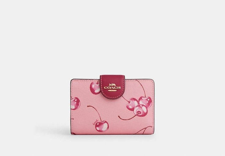 #couqettegyal #ifeelpink #pinklove #pink #pinklove  #pisces #fashion #pinkcore #coquette  #girlblogger #coquetteaesthetic #dollettecore #princess #moots #f4follow  #aesthetic #justgirlythings #justagirl #inspo Wallet Cute Aesthetic, Cute Designer Wallets, Cute Card Holder Wallet, Woman’s Gifts, Cherry Coach Purse, Coach Cherry Collection, Cherry Coach Wallet, Coach Medium Corner Zip Wallet, Coach Pink Wallet