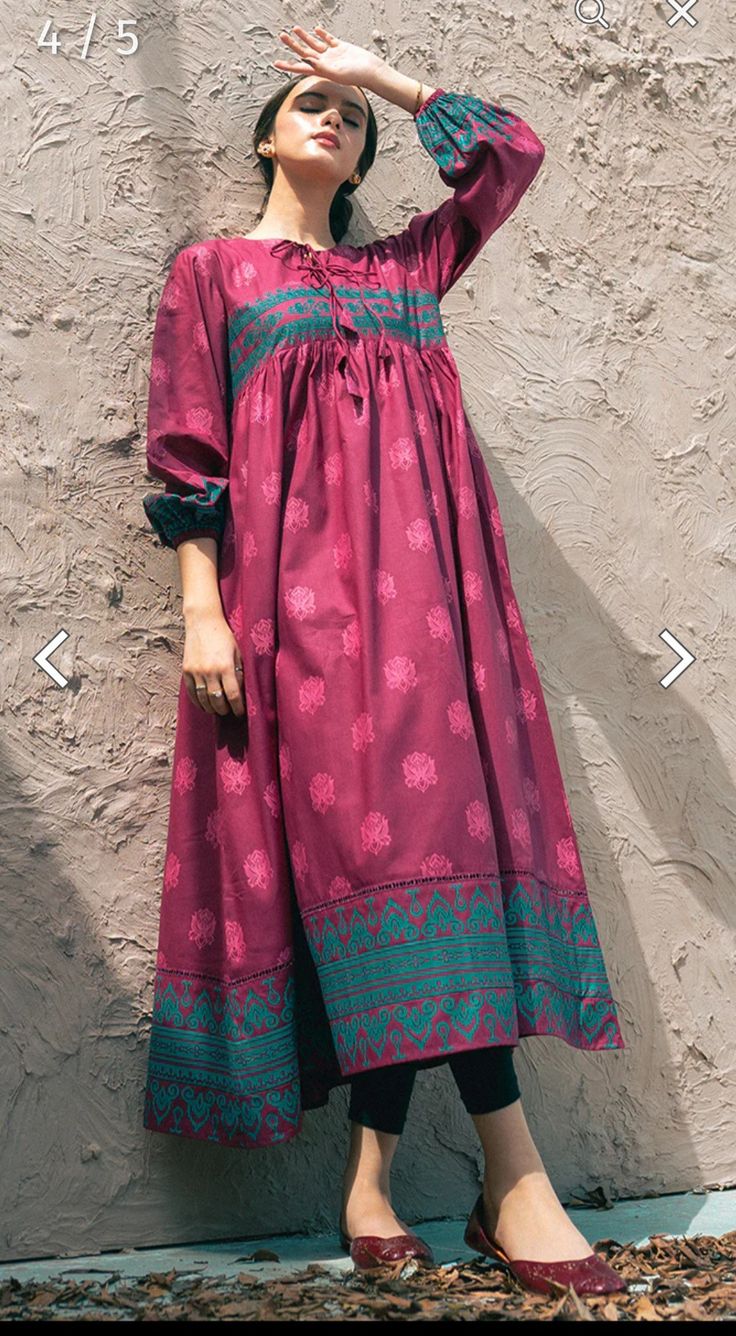 Girls Frock Design Pakistani, Long Frok Styles Simple, Latest Women Suits Design, Printed Kurta Designs Women Casual, Latest Frock Designs For Women Pakistani, Pakistani Dress Design Casual Indian Fashion, Black Printed Suit Design, Frock Designs For Women Pakistani, Froks Design For Girl