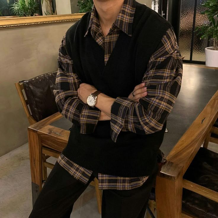 Professor Clothes, Dark Academia Style Men, Outfit Ke Kampus, Enby Fashion, Drip Ideas, Academia Outfits, Trendy Boy Outfits, Flannel Outfits, Men Stylish Dress