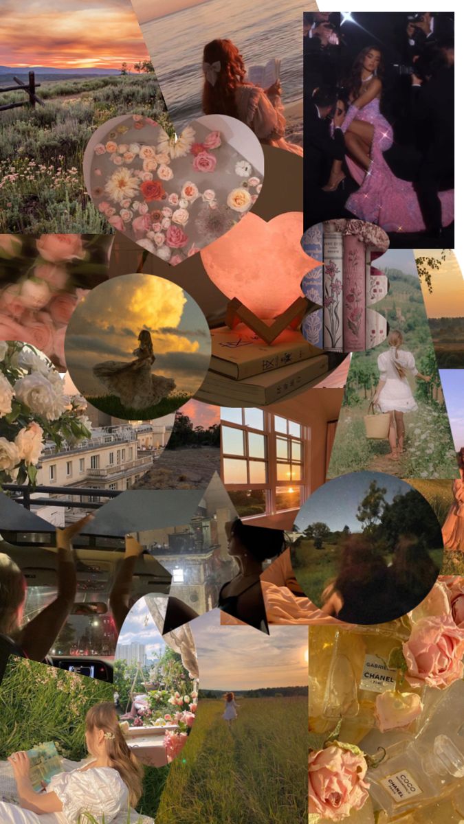 a collage of pictures with people and flowers