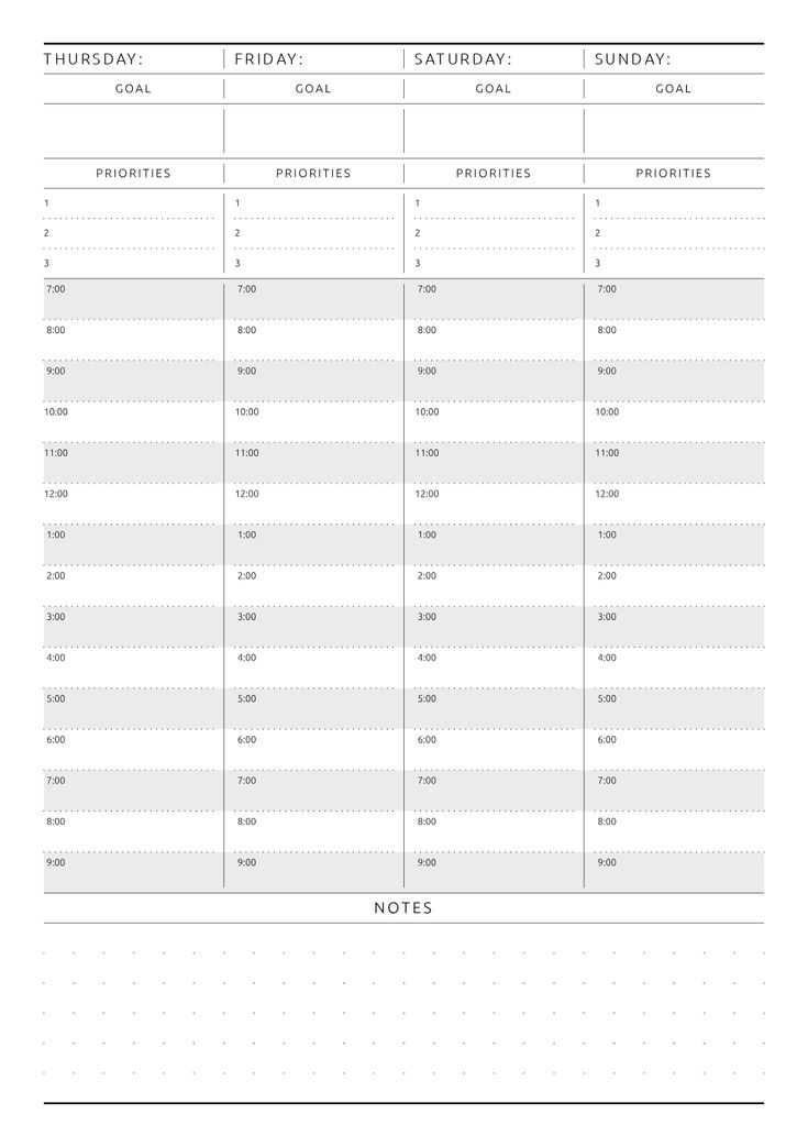 the printable daily planner is shown in grey and white, with numbers on each side