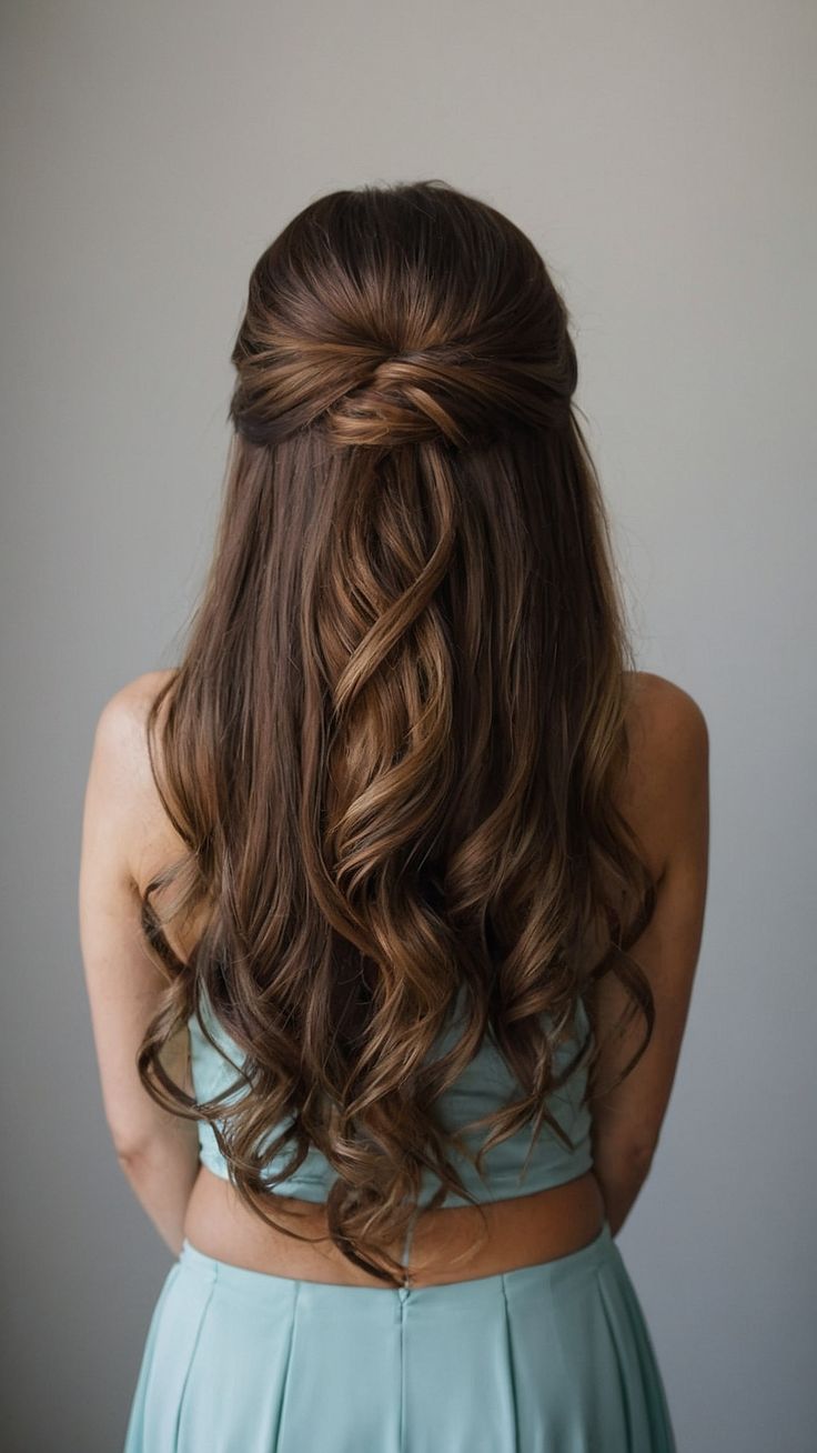 Looking for bridesmaid hair inspo Whether you have long simple side part hair or prefer a half up half down updo medium length style or something shorter we've got you covered From ponytails to braids and buns these styles work for thin hair brunettes weddings bangs curly locks and everything in between Find the perfect hairstyle for your big day Half Up Half Down Layered Hairstyles, Brunette Half Up Half Down Hair, Bridesmaid Hairstyles Layered Hair, Hair Styles For Bridesmaids Half Up Half Down, Bridesmaid Hair Medium Length All Down, Hairstyles Half Up Half Down Curly, Half Do Hairstyle, Hairstyles For Wedding Bridesmaid, Hair Ponytail Styles Wedding