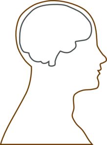 the silhouette of a person's head with a thought bubble above it