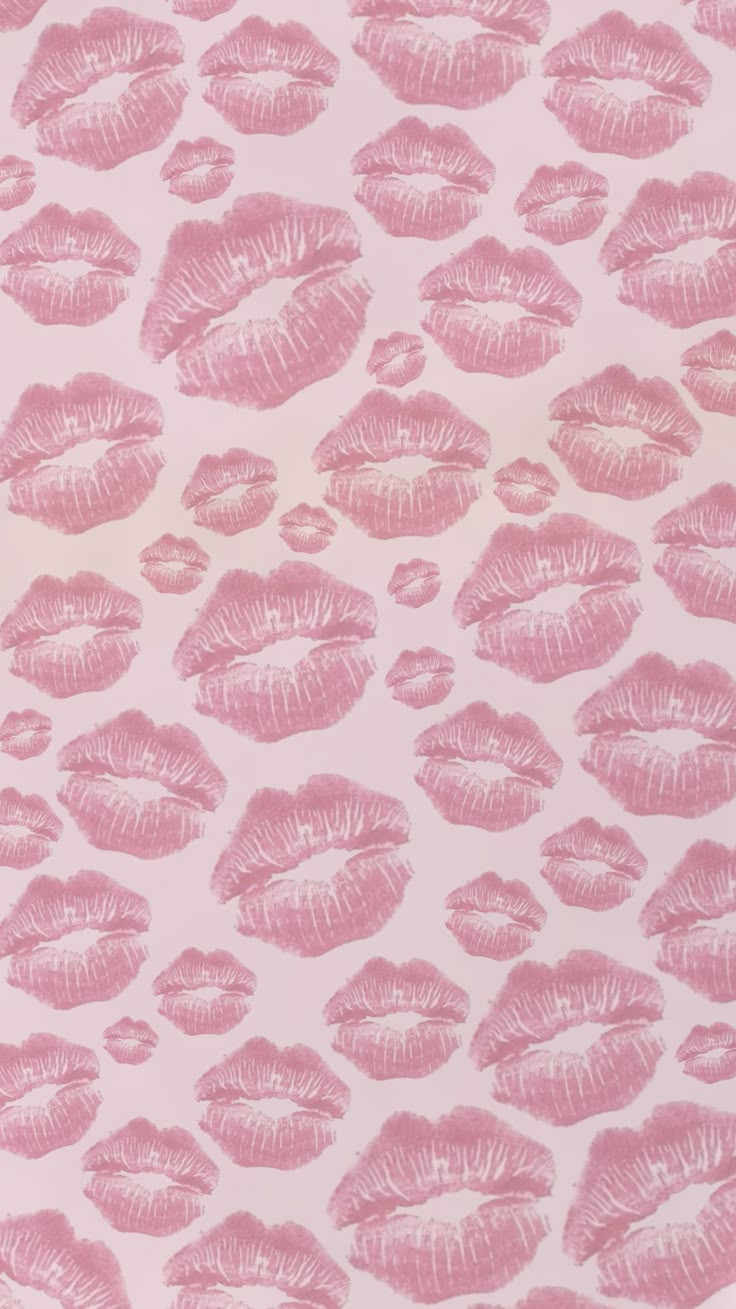 pink lipstick prints on a white background