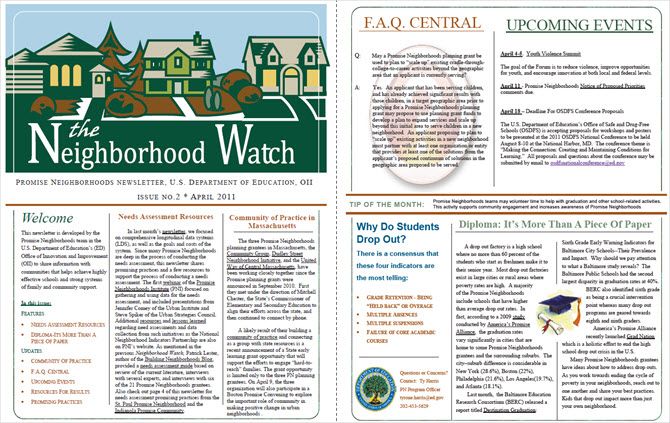 the neighborhood watch brochure is shown here