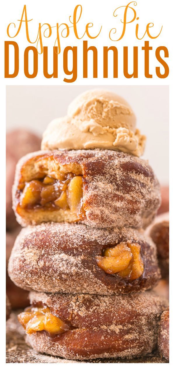 apple pie doughnuts stacked on top of each other with the title above it