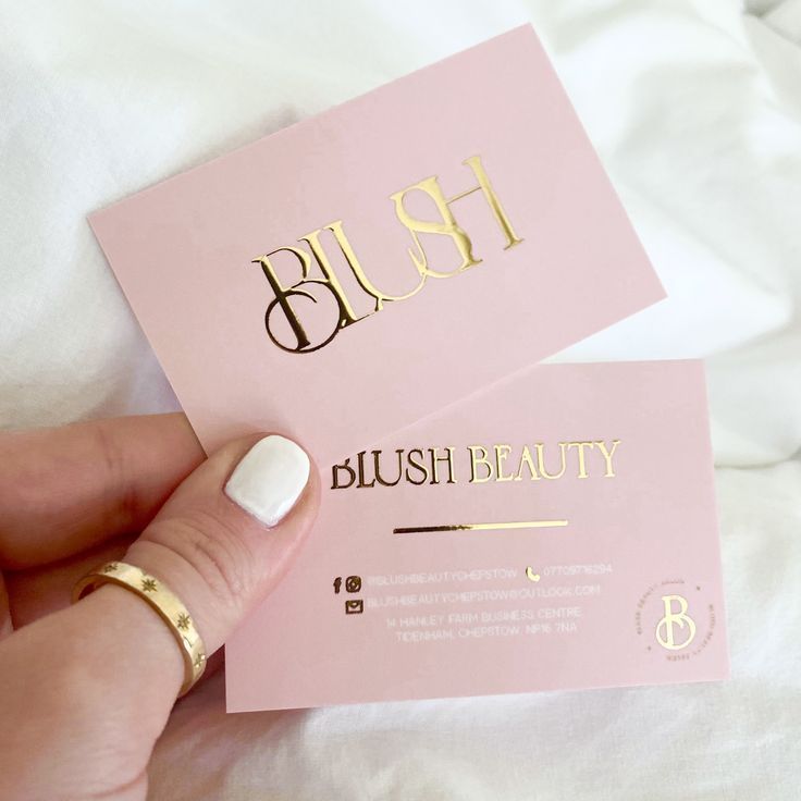 Business Card DesignGold Foil Business CardPink Business CardBeauty Logo. Gold Foil Business Card, Cosmetic Business Cards, Gold Foil Business Cards, Buisness Cards, Foil Business Cards, Pink Business Card, Pink Business, Salon Logo Design, Beauty Business Cards