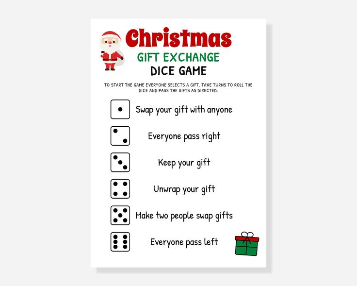 a christmas gift exchange game with dice