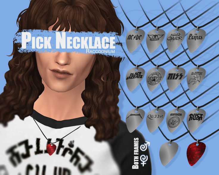 a woman with long hair wearing a t - shirt that says pick necklace on it