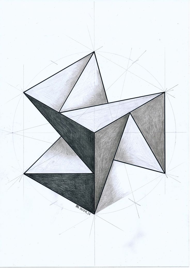 a drawing of three intersecting shapes