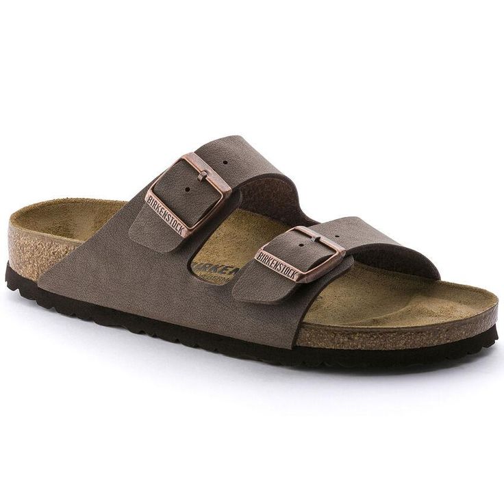 Made in Germany Birkibuc – a durable, synthetic upper material with a nubuck leather-like texture and a soft backing Contoured cork footbed conforms to the shape of your foot and features pronounced arch support, a deep heel cup, and roomy toe box; lined with suede Lightweight EVA sole for cushioning and shock absorption Avoid extreme heat Birkenstock Arizona Mocha, Mocha Birkenstock, Birkenstock Styles, Tokyo Street Fashion, Birkenstock Sandals Arizona, Two Strap Sandals, Birkenstock Sandals, Zermatt, Birkenstock Arizona