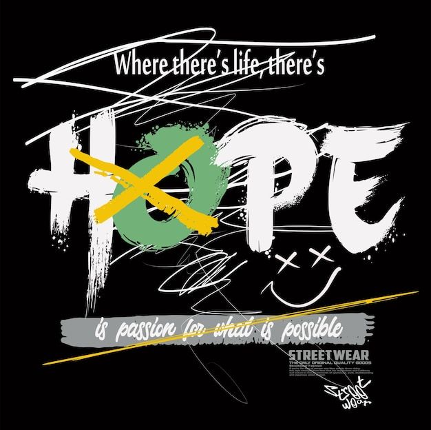 a poster with the words hope written in white and green on it, which reads where there's life there's hope