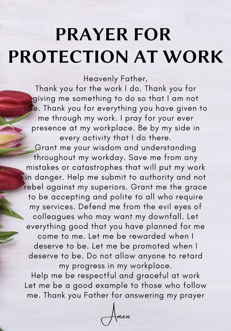 a prayer for protection at work with tulips