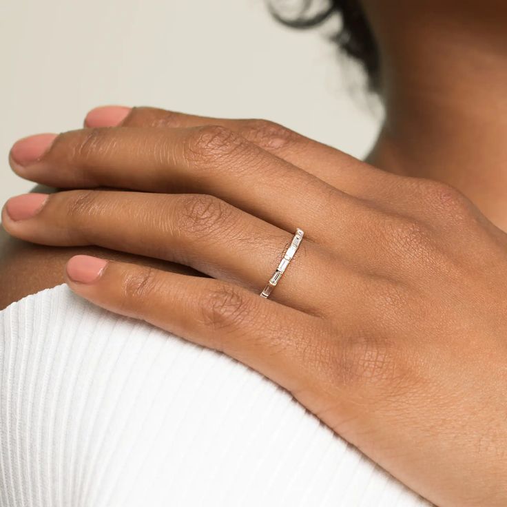 Vrai | Signature Wedding Bands | Pavé Rings Baguette Band, Baguette Wedding Band, Infinity Band, Engraved Wedding Rings, Bar Wedding, Engraved Wedding, Wedding Bar, Unisex Gifts, Baguette Diamond