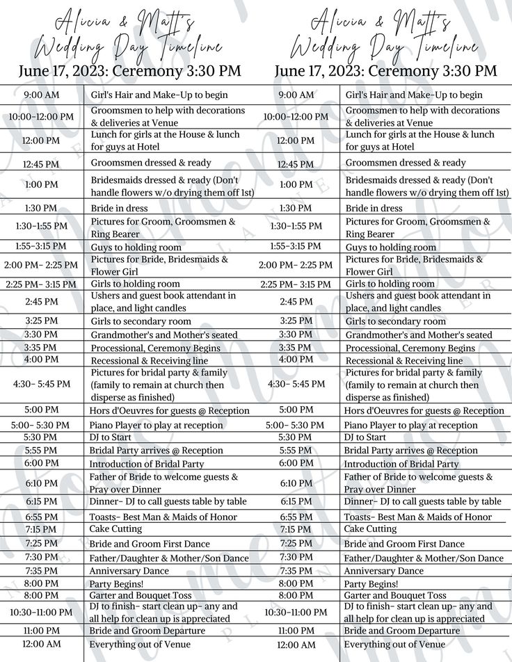 an event schedule with dates for the upcoming events