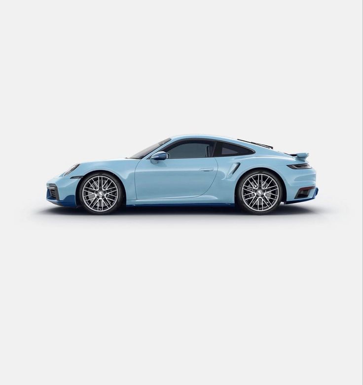 a blue sports car on a white background with no one in it's image