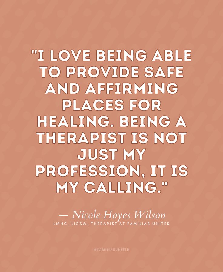 a quote that reads i love being able to provide safe and affirming places for health