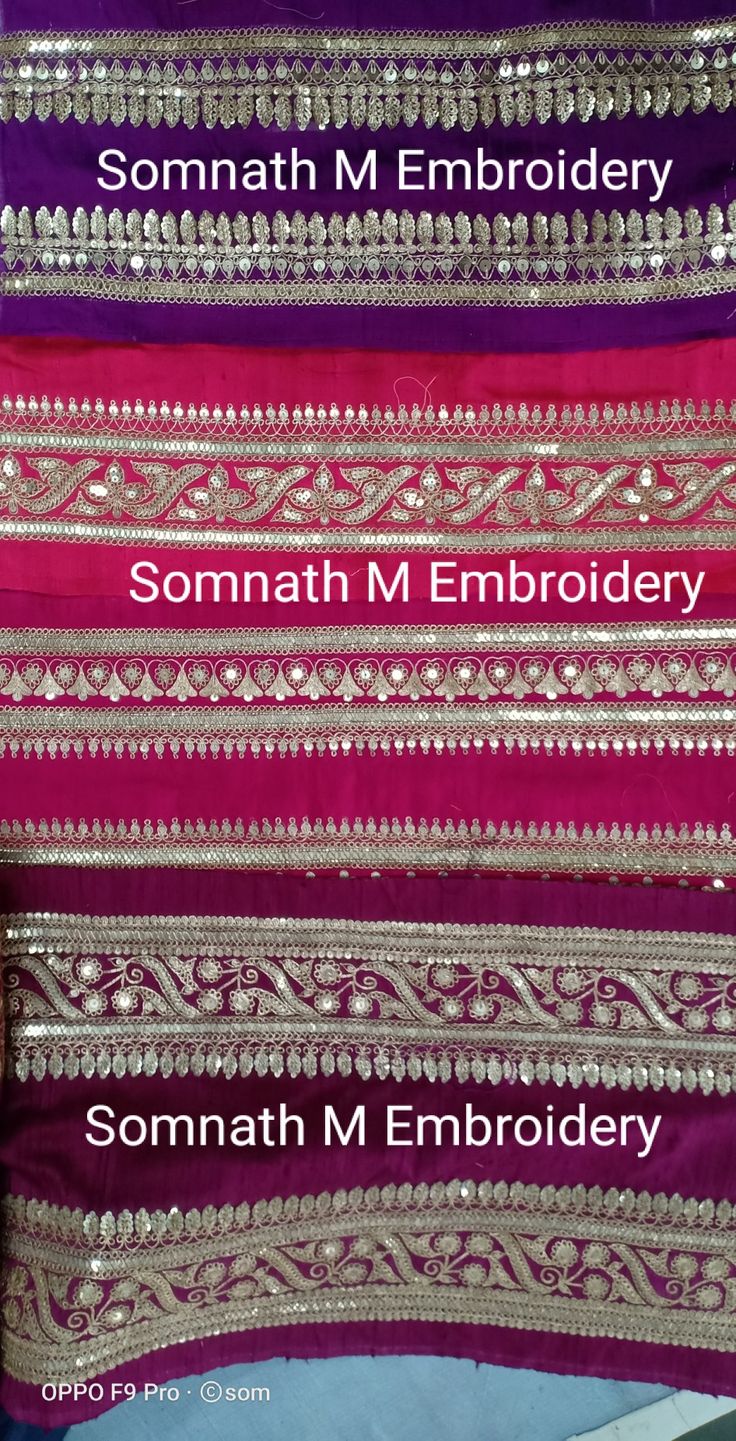 three different types of sequin embroiderry