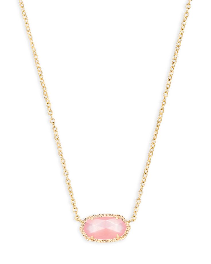 A dainty stone and delicate metallic chain combine to create the Elisa Gold Pendant Necklace in Peach Mother-of-Pearl, your new favorite wear-anywhere accessory. This pendant necklace can be paired with any ensemble, giving you extra class and style. Make the Elisa Gold Pendant Necklace a staple in your wardrobe and you won't be disappointed. Light Pink Kendra Scott Necklace, Kendra Scott Pink Necklace, Pink Kendra Scott Necklace, Necklaces Kendra Scott, Pink Kendra Scott, Light Pink Necklace, Preppy Necklace, Elisa Gold Pendant Necklace, Preppy Necklaces