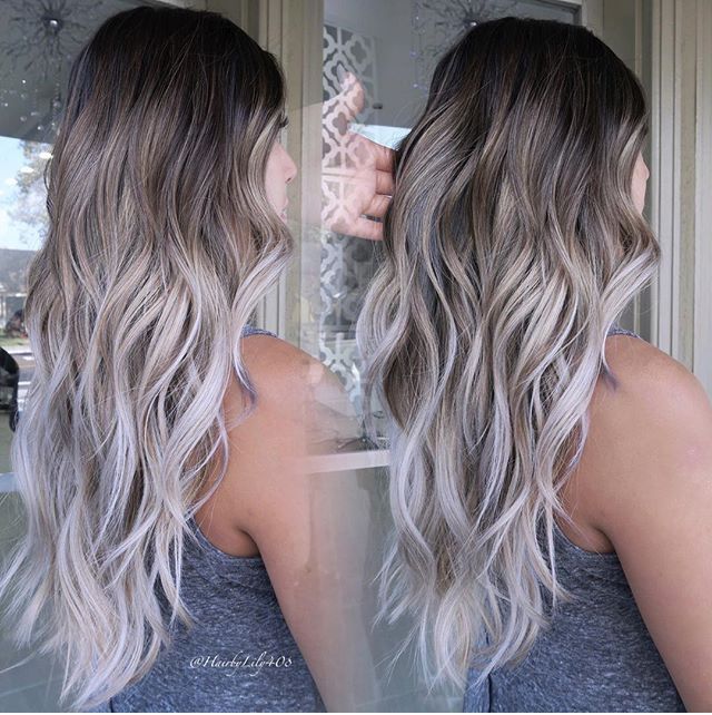 Hair Blonde Ombre, Bilage Hair, Grunge Hairstyles, Balage Hair, Icy Hair, Rambut Brunette, Cute Hair Colors, Gorgeous Hair Color, Silver Hair Color