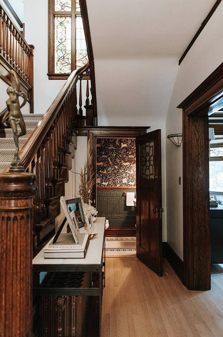 the stairs in this house are made of wood