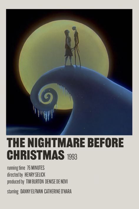 the nightmare before christmas movie poster with two people standing on top of an icy wave