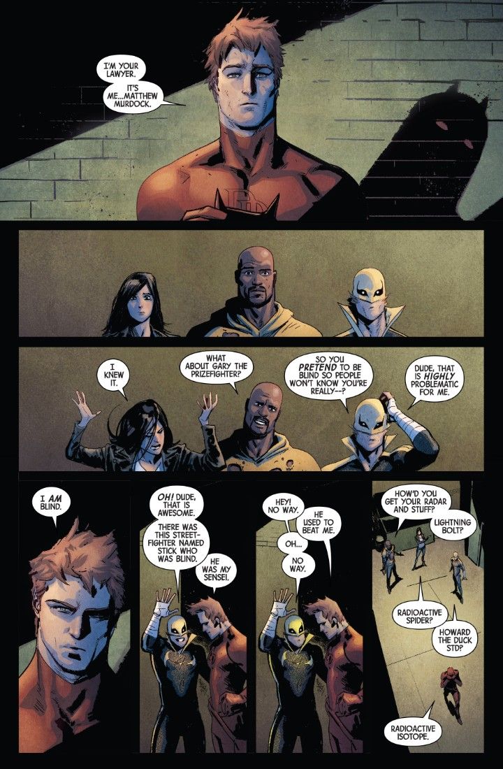 an image of a comic page with two men talking to each other and one man in the