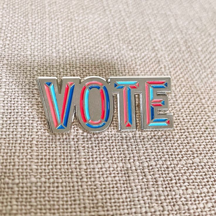 Does it get any more straightforward than our VOTE enamel pin?! Wear your voting efforts proud and remind the rest to get out and vote! Add one to your jacket, sweater, dress, lapel, hat, scarf, anything!  Save when you buy 2 - one for you and one for a friend! Or, buy the whole set of our 9 Vote pins and spread the word even more!  All designs may also be purchased separately in our companion listings. Check 'em out! * Original designs * 1.5" * Soft enamel pin * Secure rubber clutch * Silver-co Protest Pins, Sorority Pins, Chicago Gifts, Chicago Flag, Pin Design, Soft Enamel Pins, Black Pins, Jacket Sweater, Enamel Lapel Pin