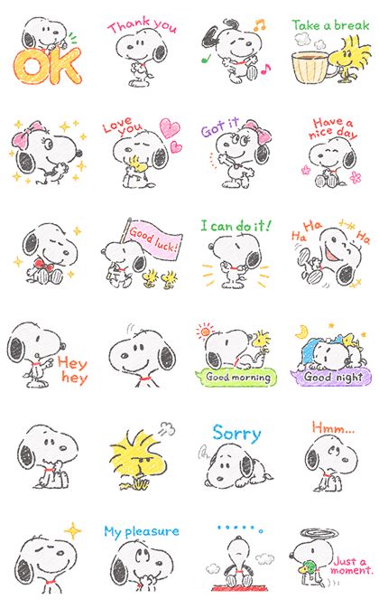 the peanuts stickers are all different colors