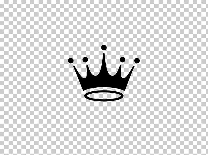 a black crown on a white background, with three dots in the middle and one dot at