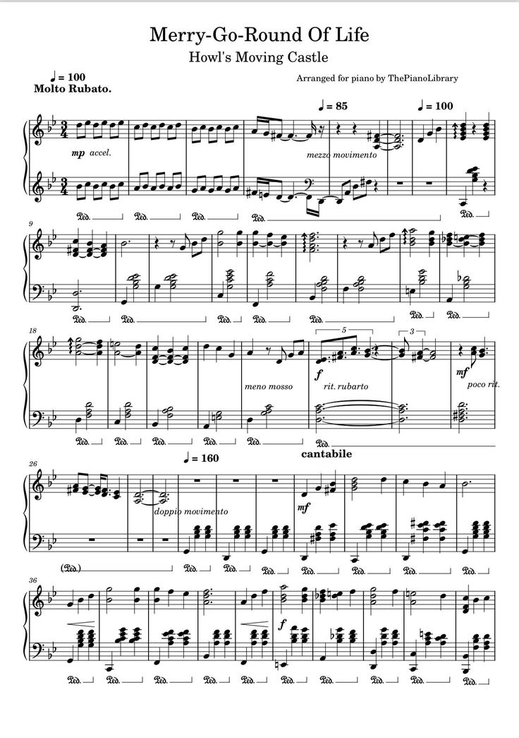 merry - go - round of life sheet music