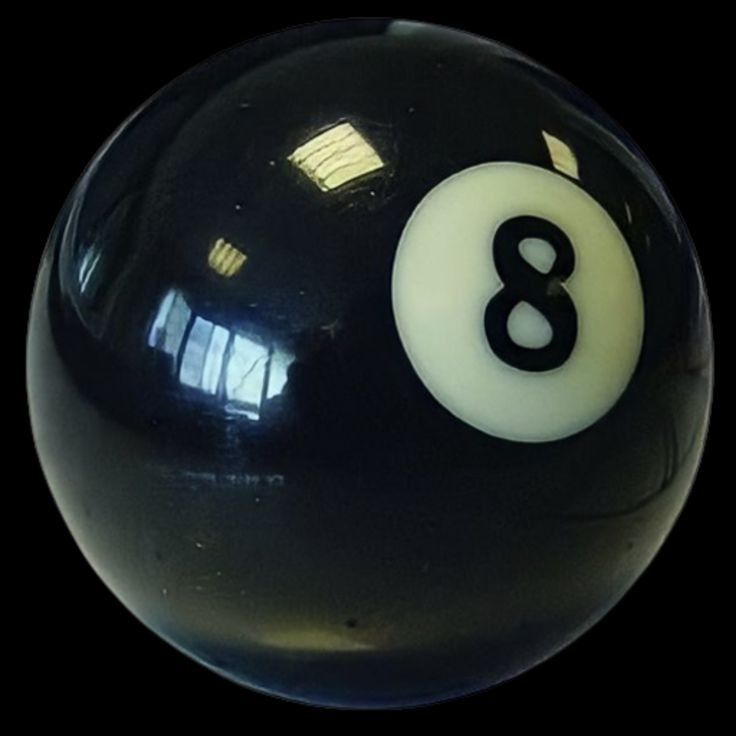 a black and white pool ball with the number 8 on it