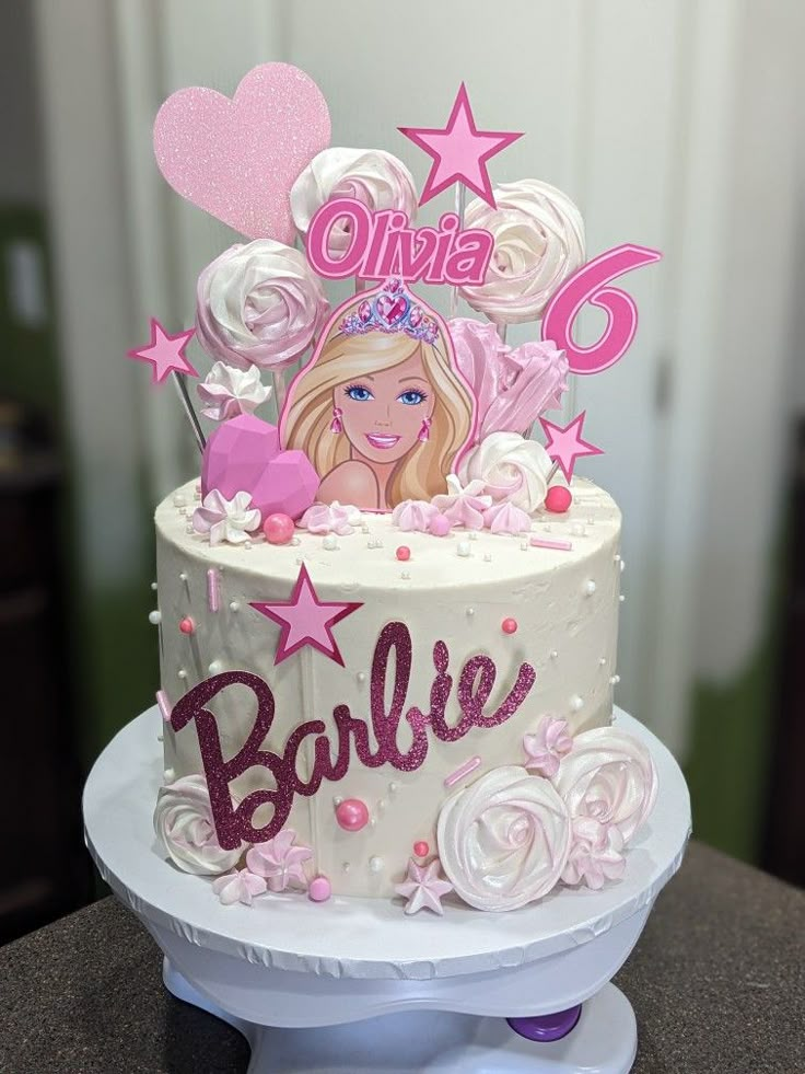 Barbie Cake 6th Birthday, Barbie Cake Ideas Birthdays Pink, Barbie Cake 5th Birthday, Barbie Cakes For Girls Birthday, Barbie Bday Cake, Barbie Birthday Cakes For Kids, Barbie Sheet Cake, Barbie Birthday Cake Ideas, Barbie Doll Cake Ideas