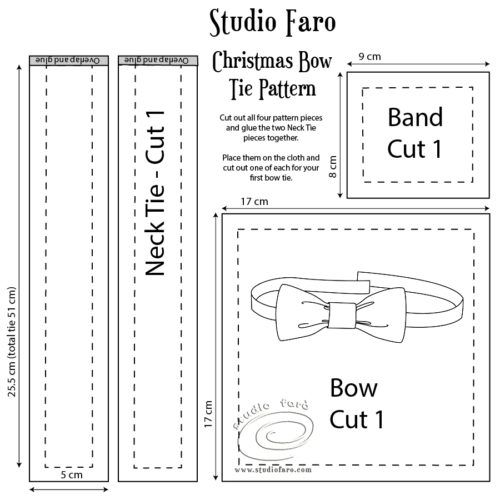 the sewing pattern for a bow tie