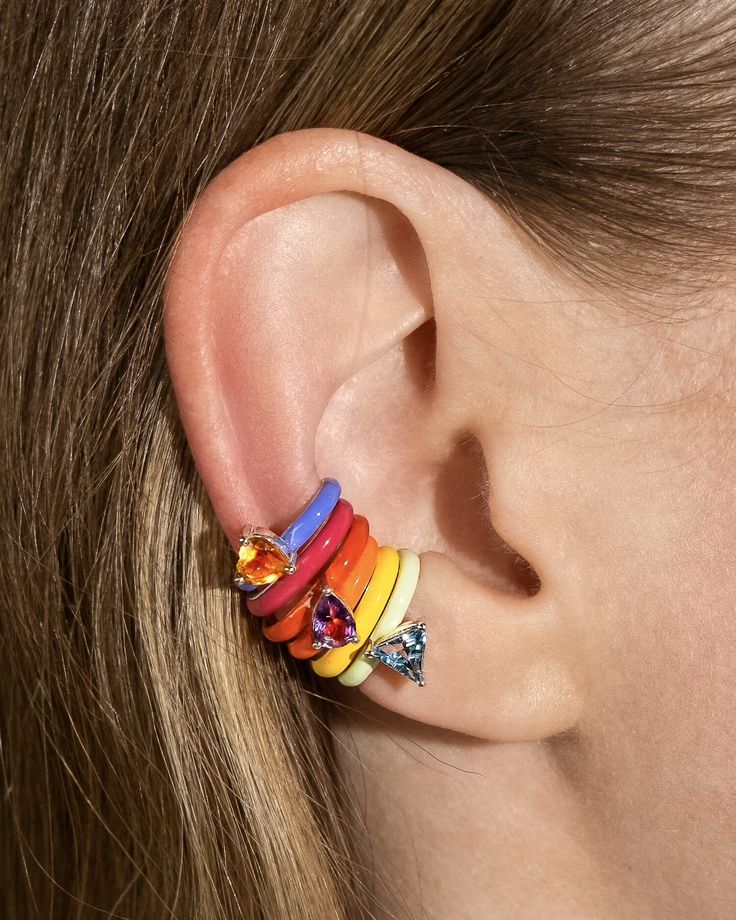 The Gem + Enamel Ear Cuff — FRY POWERS Dope Jewelry, Funky Jewelry, Ear Cuffs, Jewelry Inspo, Dream Jewelry, Polish Jewelry, Ear Jewelry, Mode Inspiration, Cute Jewelry