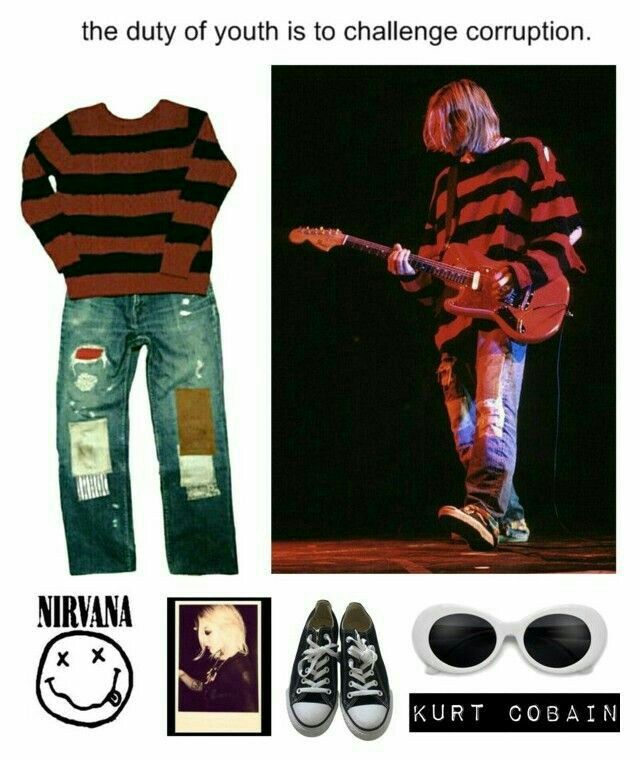 Kurt Cobain Outfit, Skateboard Style, Grunge Outfits 90s, Nirvana Kurt, Look Retro, Outfit 90s, Grunge Look, Estilo Punk, Punk Outfits