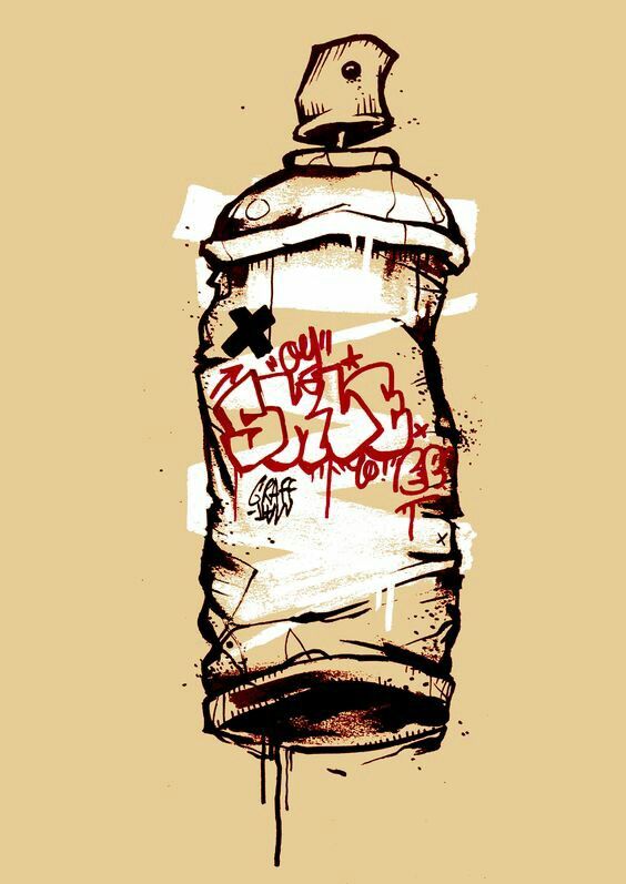 an image of a spray can with graffiti on it