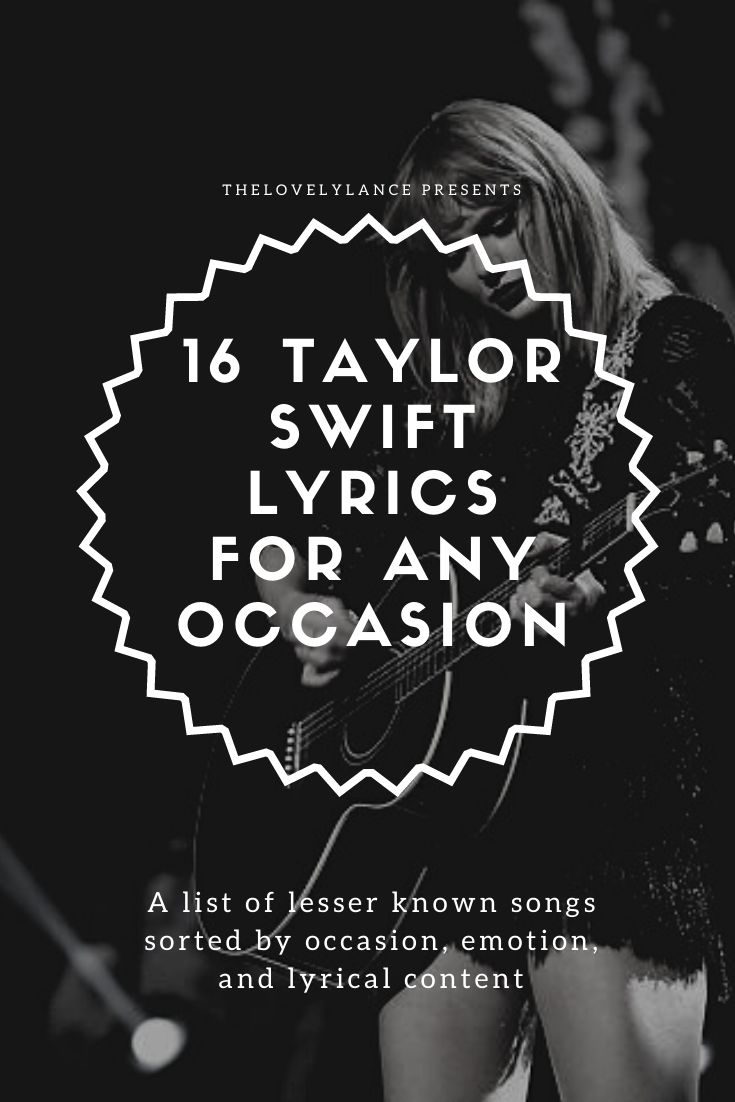 taylor swift's song for any occasion is featured on the cover of her album