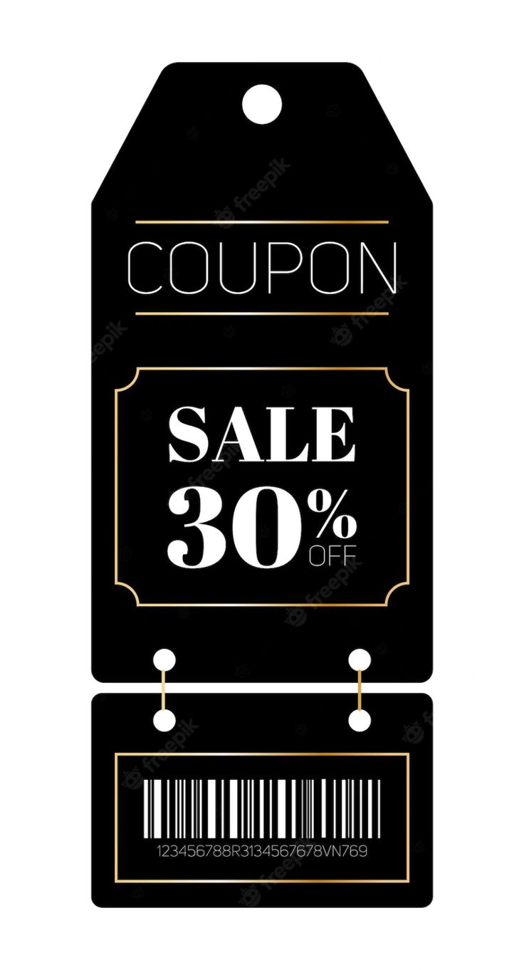 a coupon sale tag with the price 30 % off