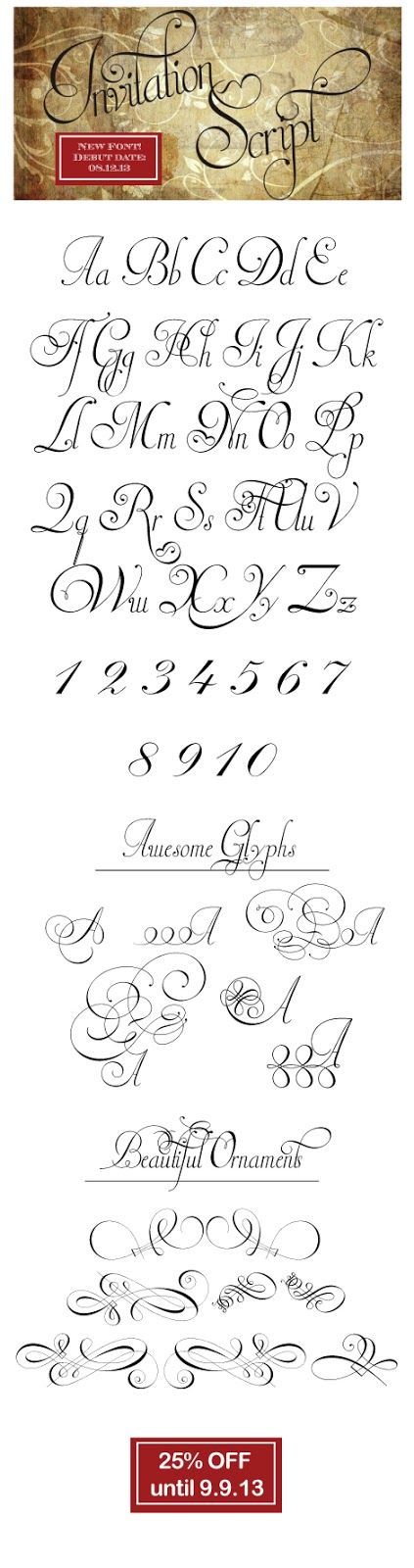 some type of calligraphy that is in different styles and font types, including the upper one