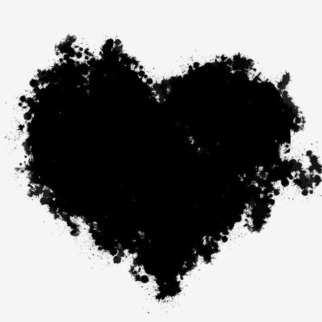 black ink in the shape of a heart