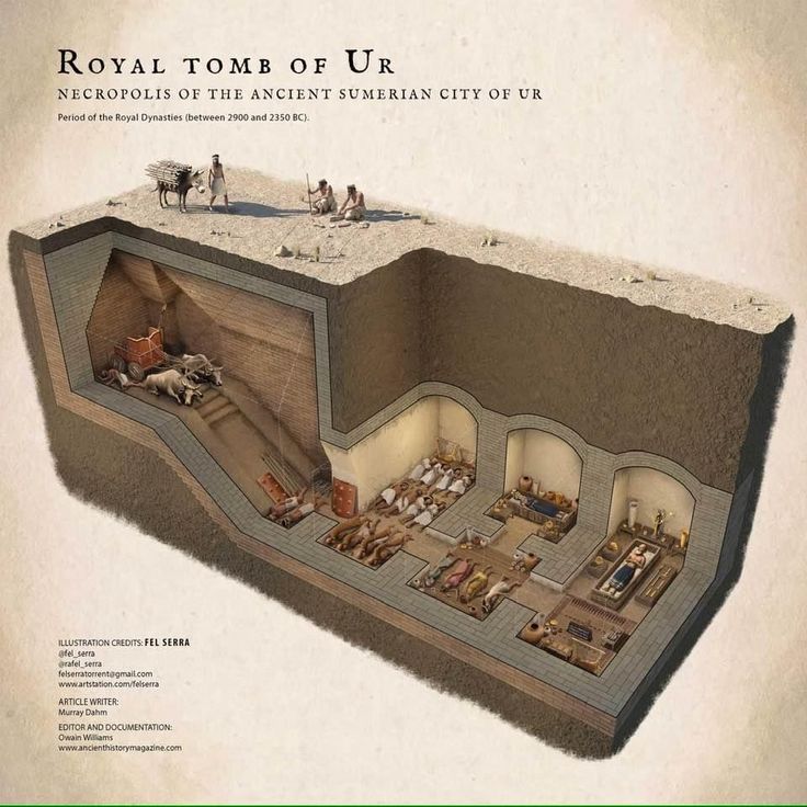 an illustrated diagram of the royal tomb of ur