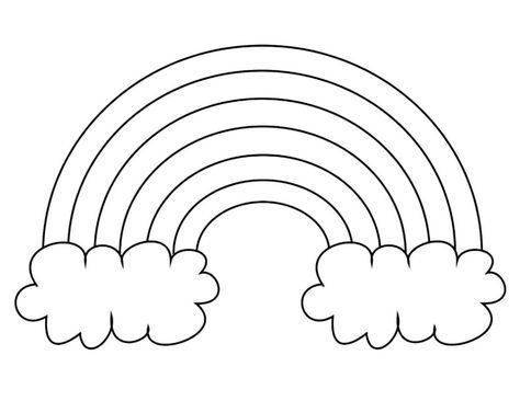 a black and white drawing of a rainbow