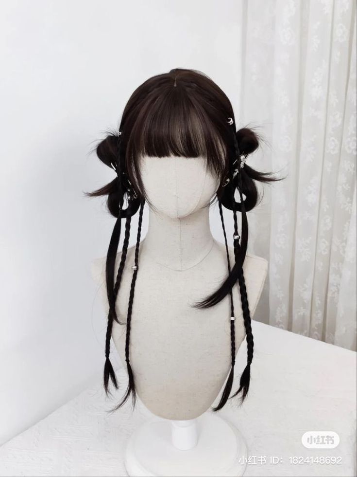 Y2k Hairstyles, Hair Inspiration Long, Long Hairstyle, Hairstyle Inspo, Cosplay Hair, Kawaii Hairstyles, Pigtail Hairstyles, Trendy Hairstyle, Ribbon Hairstyle